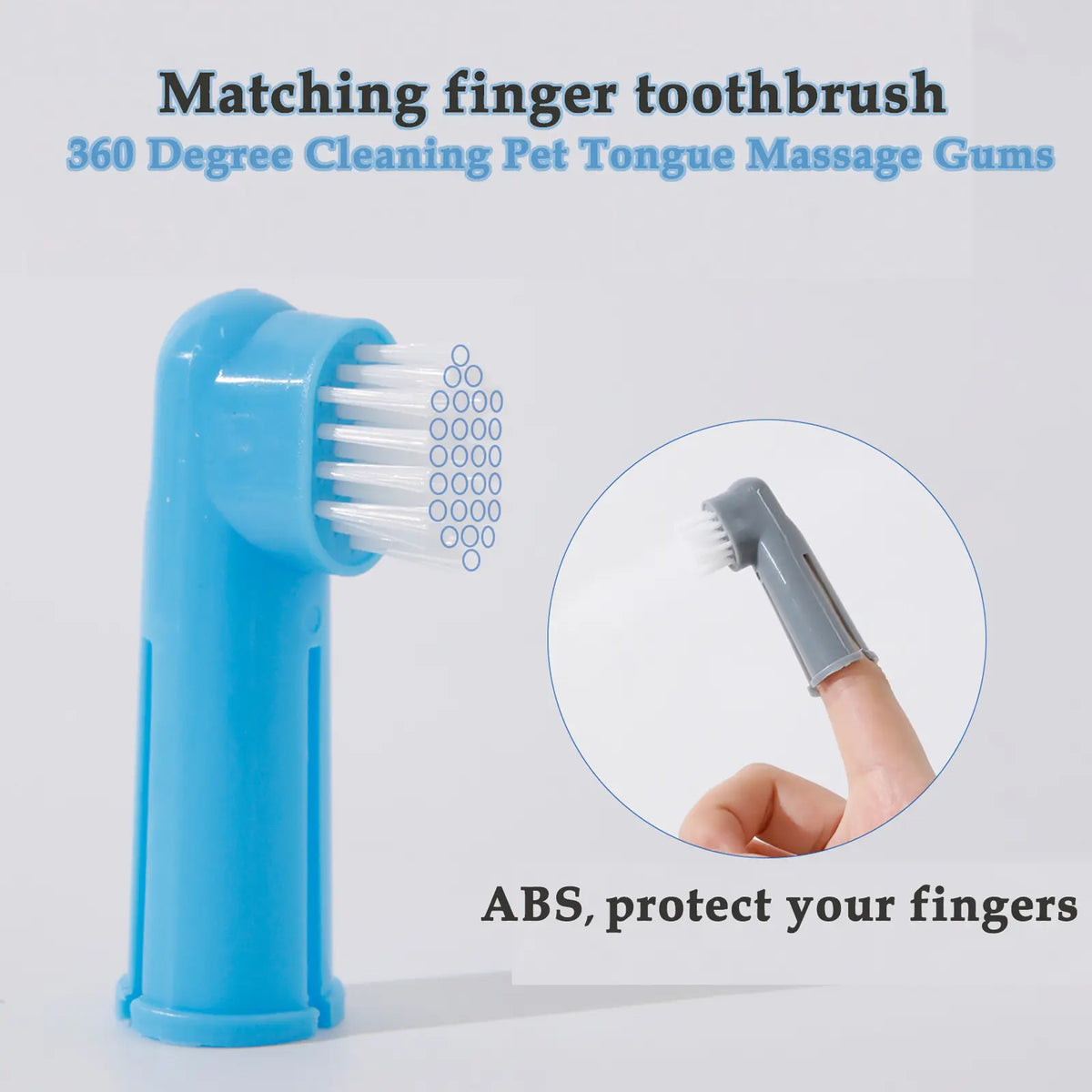 Pet Oral Care Cleaning Set - 3-Piece Gentle Finger Toothbrush Sleeve and Double-Head Soft Toothbrushes for Dogs and Cats of All Ages, Versatile and User-Friendly Oral Hygiene Tool