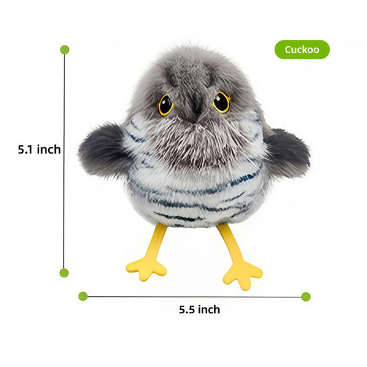 Interactive Flapping Bird Plush Cat Toy with Touch Activation, Realistic Chirping Sounds, Three Flapping Modes, Rechargeable Type-C, and Durable Design for Indoor Pet Exercise
