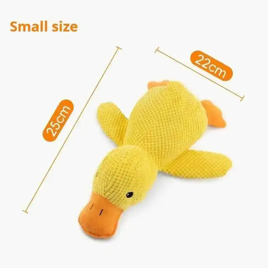 Large Duck Dog Chew Toy - Plush Fleece Fabric with Quacking Sound, Chew-Resistant Durability, Teeth Grinding Relief, Ideal Companion for Small and Large Dogs