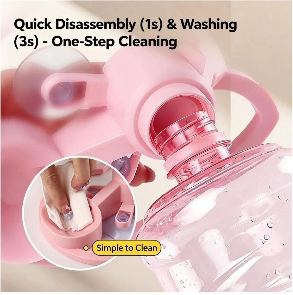 Gravity Pet Water Dispenser with Refillable Water Bottle - Food Grade ABS, Non-Electric, Spill-Proof, Stable Bowl for Cats and Small Dogs (Available in Pink and Blue)